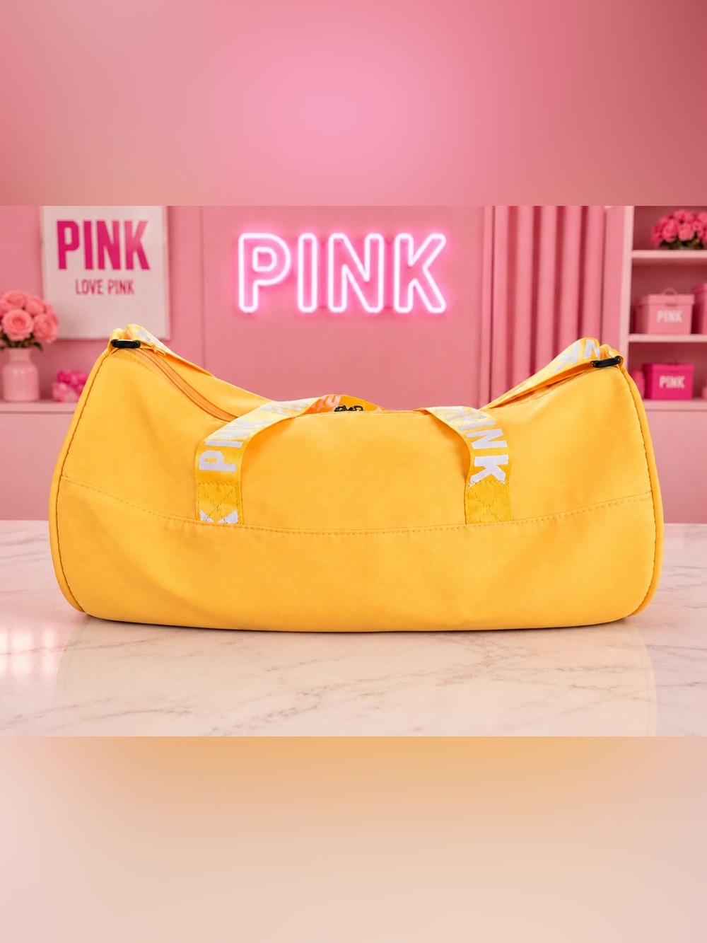 Victoria’s Secret PINK Yellow Duffle Bag - Picture 2 of 5